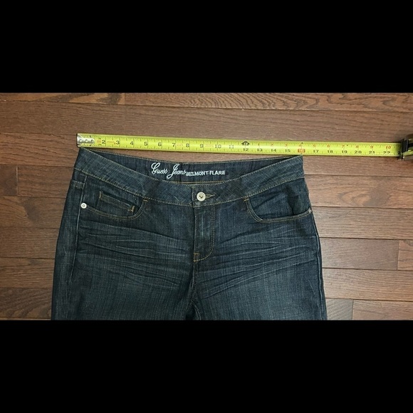 Guess Belmont Flare Womens 32 Stretch Denim Jeans Dark Wash Blue - Picture 6 of 12